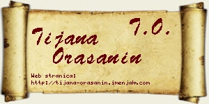 Tijana Orašanin vizit kartica